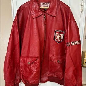 FAT JOE 560 Red Leather Jacket CLASSIC NYC CLOTHING.